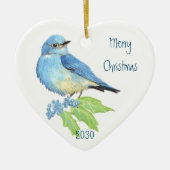Waterverf Bluebird Blue Bird Art Keramisch Ornament (Voorkant)