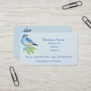 Waterverf Bluebird Blue Bird Art Visitekaartje