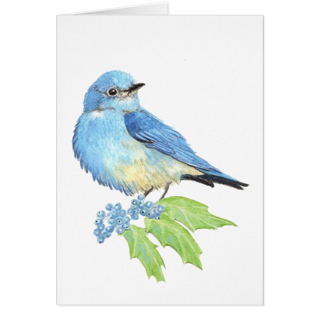 Waterverf Bluebird Blue Bird Art voor de blauwvoge (Voorkant)