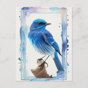 Waterverf Bluebird Blue Bird Art voor de blauwvoge Briefkaart