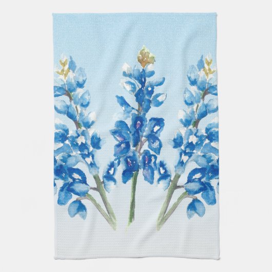 Waterverf Bluebonnets Theedoek (Verticaal)