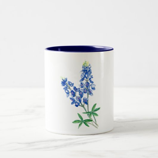 Waterverf Bluebonnets Tweekleurige Koffiemok (Center)