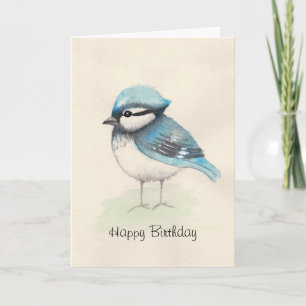 Waterverf Bluejay Birthday Kaart
