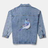 Waterverf Bluejay Wildlife Natuur Vogelkunst Denim Jacket (Achterkant)