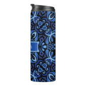 Waterverf Blues Mediterranean Tegel Design Thermosbeker (Geroteerd rechts)