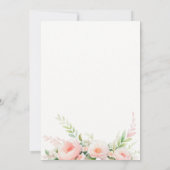 Waterverf Blush Bloemen bruiloft Kaart (Achterkant)