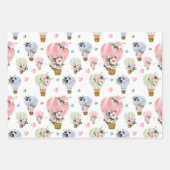 Waterverf Blush Bloemen Eiffeltoren Patroon Inpakpapier Vel (Voorkant 2)