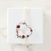 Waterverf Blush Bourgondië Bloemige Baby Shower Bedankjes Labels (In situ)