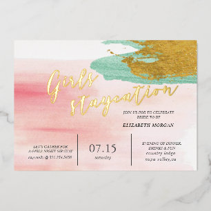 Waterverf Blush Bridal Party Folie Uitnodiging