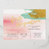 Waterverf Blush Bridal Party Folie Uitnodiging (Voorkant)