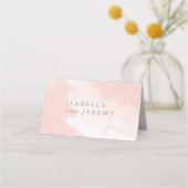 waterverf blush bruiloft ceremonietenkaart (Achterkant)