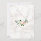 Waterverf Blush Cream Flowers Marble Wedding Kaart (Achterkant)