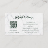 Waterverf Blush Floral Marble | QR-code Visitekaartje (Achterkant)