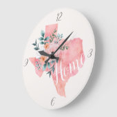 Waterverf Blush Floral Texas Rustic Pink Grote Klok (Hoek)