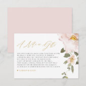 Waterverf Blush Flowers Weddenschap op cadeaus Informatiekaartje (Voorkant / Achterkant)