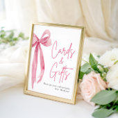 Waterverf Blush Pink Bow Kaarten en geschenken tek Poster