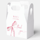 Waterverf Blush Pink Bow Verjaardag Dank u Bedankdoosjes (Geopend)