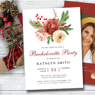 Waterverf Blush Pink Floral Bachelorette Kaart