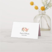 Waterverf Blush Pink Floral Wedding Table (Achterkant)