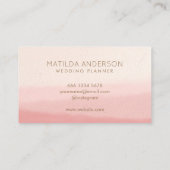 Waterverf | Blush Pink Modern Minimalist Visitekaartje (Achterkant)