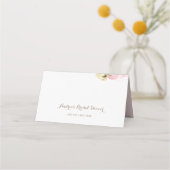 Waterverf Blush Pink Peonies Florence Place Cards (Achterkant)