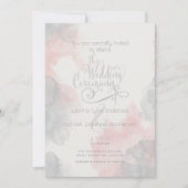 Waterverf Blush Pink Pewter theBarefootBride™ Kaart (Voorkant)