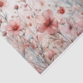  Waterverf Blush Pink Wildflower Decoupage Tissuepapier (Detail)