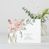 Waterverf Blush Roos Celebration of Life Kaart (Staand voorkant)