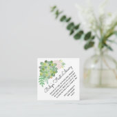 Waterverf Blush Roos en Succulent First Library Informatiekaartje (Staand voorkant)