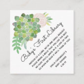 Waterverf Blush Roos en Succulent First Library Informatiekaartje (Voorkant)