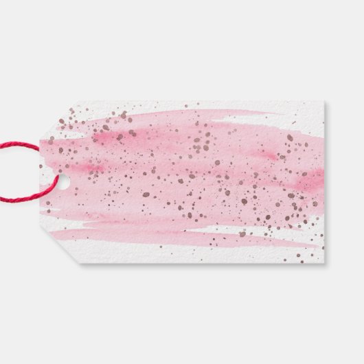 Waterverf Blush & Roos Gold Place Card-kaart Cadeaulabel (Achterkant Horizontaal)