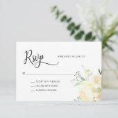 Waterverf Blush Roze Beige Floral Wedding RSVP (Staand voorkant)