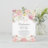 Waterverf Blush roze bevestiging Kaart (Staand voorkant)