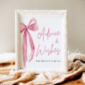 Waterverf Blush Roze Bow Advies en Wensen Sign Poster