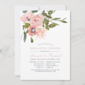 Waterverf Blush roze bruiloft repetitie Kaart (Voorkant)