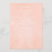 Waterverf Blush roze en Roos Gold Rozen Weddenscha Programma (Achterkant)