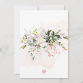 Waterverf Blush Roze Eucalyptus repetitie Dinner Kaart (Achterkant)