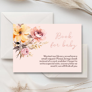 Waterverf blush roze meisje baby shower uitnodigin informatiekaartje