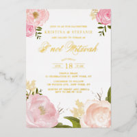 Waterverf Blush Roze Pioen Bloemstuk B'not Mitzvah
