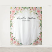 Waterverf Blush Roze Rose Bruiloft Backdrops Wandkleed (Voorkant)