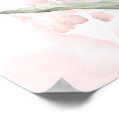 Waterverf Blush Roze Wilde Roos Poster (Hoek)