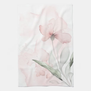 Waterverf Blush Roze Wilde Roos Theedoek