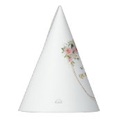 Waterverf Blush rozen eucalyptus goud Quinceanera Feesthoedjes (Links)