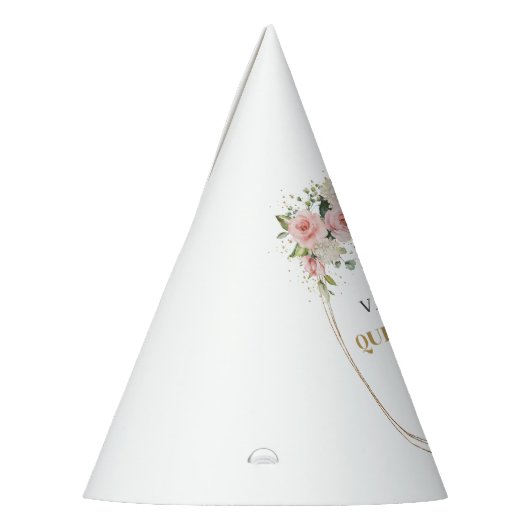 Waterverf Blush rozen eucalyptus goud Quinceanera Feesthoedjes (Links)