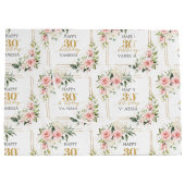 Waterverf Blush rozen gouden 40e verjaardag Gift B Groot Cadeauzakje (Achterkant)