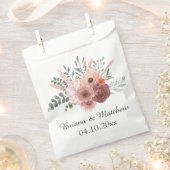 Waterverf Blush Rust Floral Wedding Bedankzakje (Geknipt)