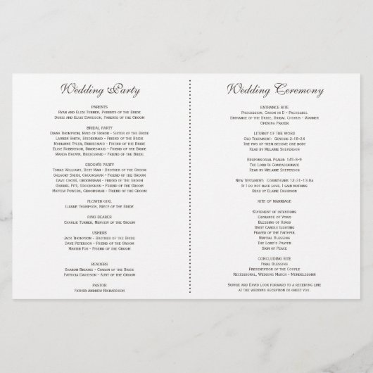 Waterverf Blush White Flowers Wedding Programme (Achterkant)