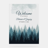 Waterverf Bodembos Welkomstteken Bind bruiloft Acryl Bord (Voorkant)
