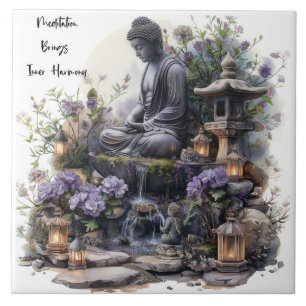 Waterverf Boeddha Inner Harmony Keramische Tegel Tegeltje