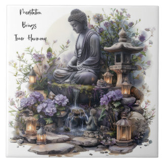 Waterverf Boeddha Inner Harmony Keramische Tegel Tegeltje